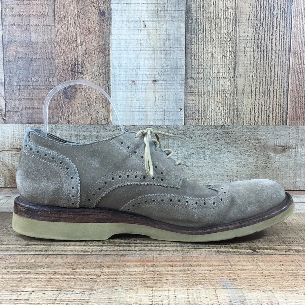 Frye Tan Leather Wingtip‎ Derby Oxford Shoes Mens 9.5 Suede